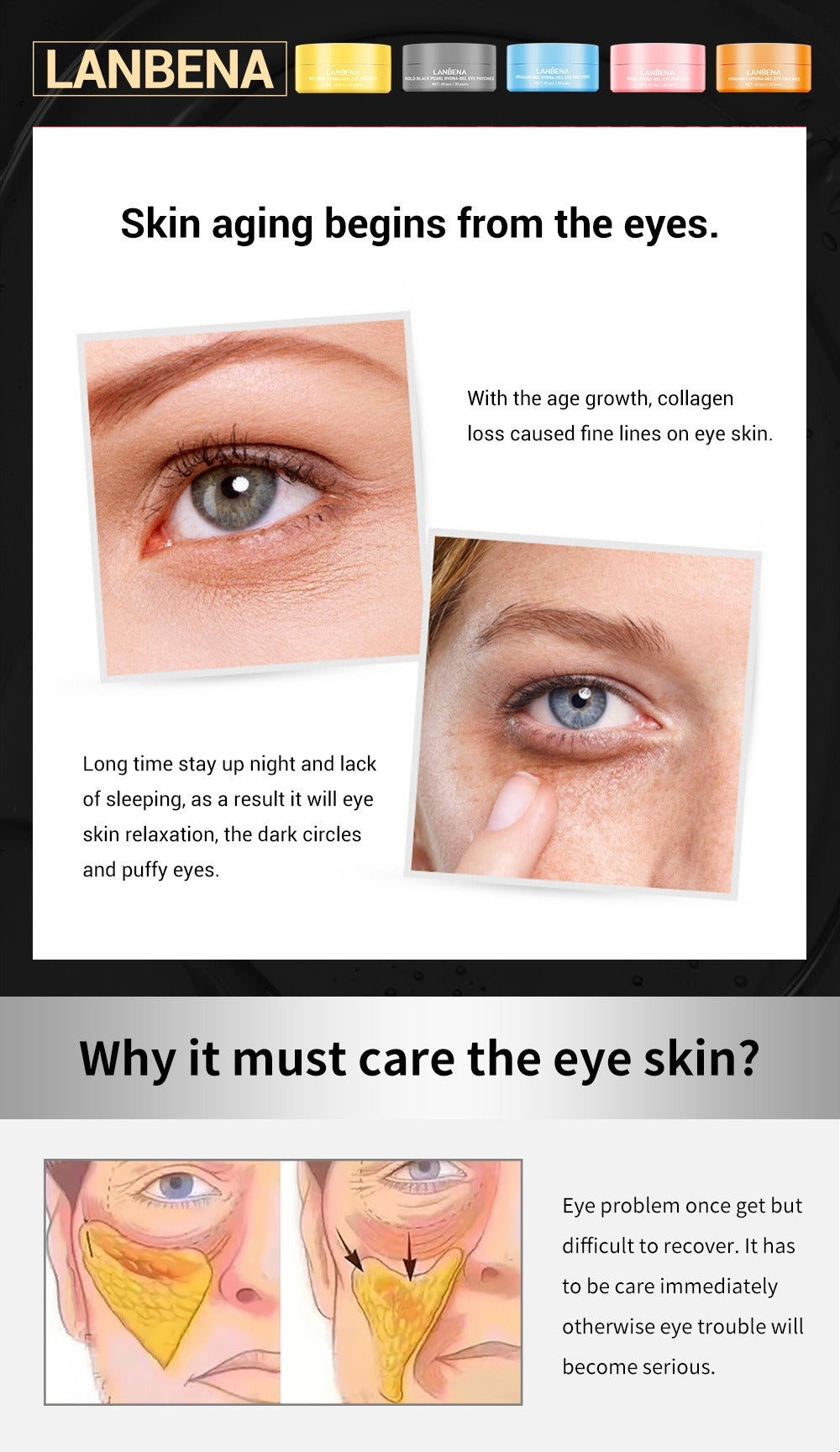 LANBENA Rose Hydra-Gel Eye Patches 30 pairs 玫瑰保濕緊緻去細紋啫喱眼膜 30對