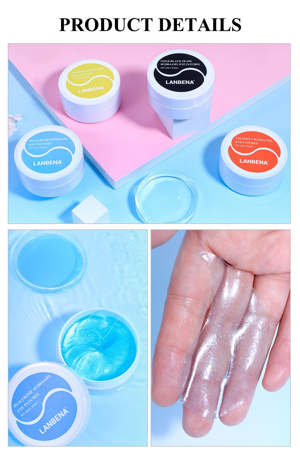 LANBENA Rose Hydra-Gel Eye Patches 30 pairs 玫瑰保濕緊緻去細紋啫喱眼膜 30對