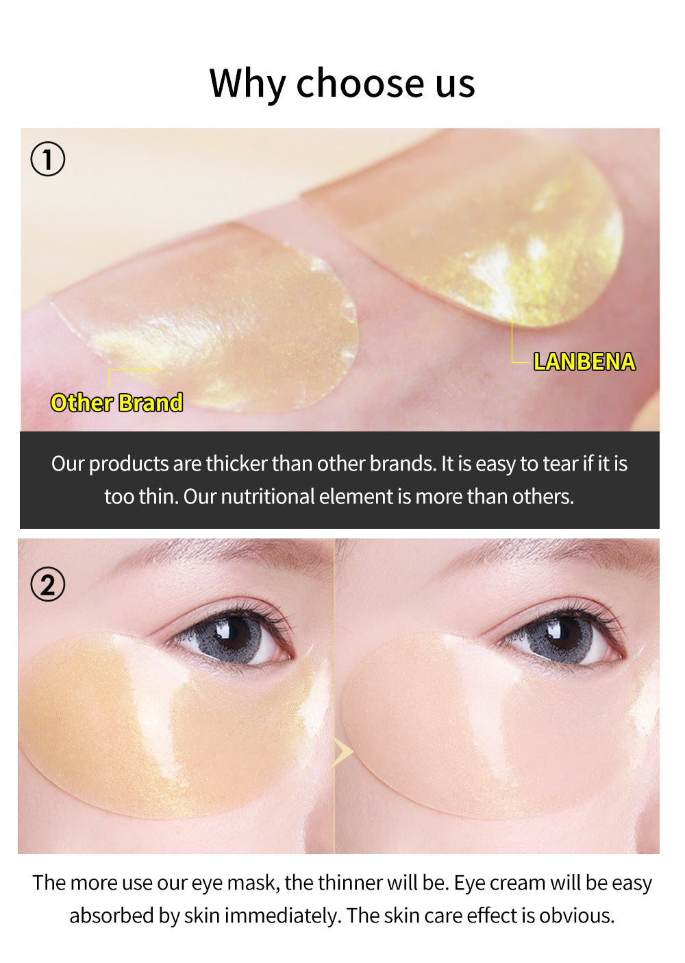 LANBENA Rose Hydra-Gel Eye Patches 30 pairs 玫瑰保濕緊緻去細紋啫喱眼膜 30對